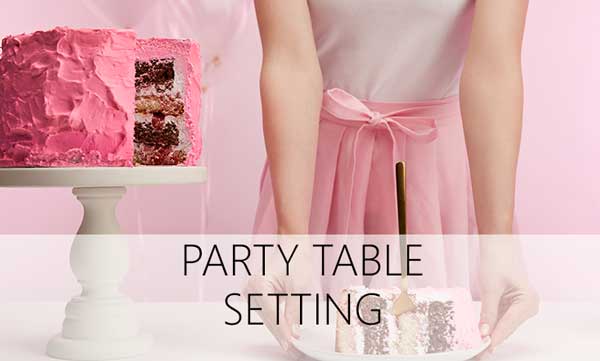 Pink birthday party table decorations DIY