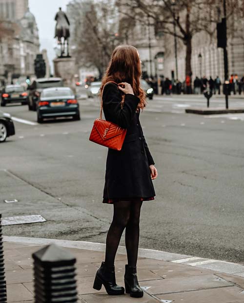 black-dress-with-luxurious-bag