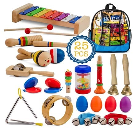 Toddler-Musical-Instruments-Set,-25-pcs-Wooden-Educational-Music-Toys-Percussion-Kit-for-babies