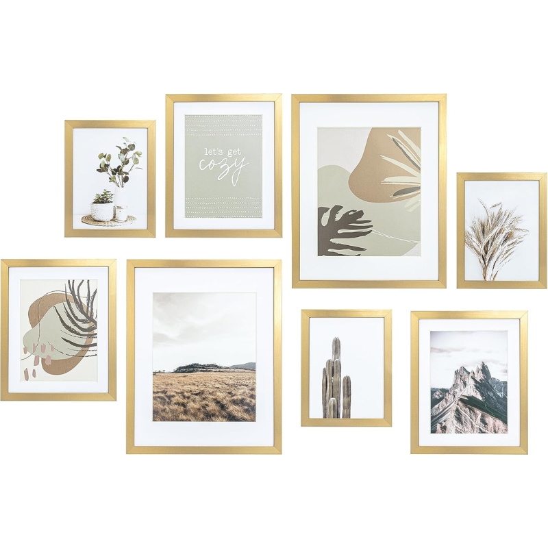 Gold 8-Piece Picture Frames