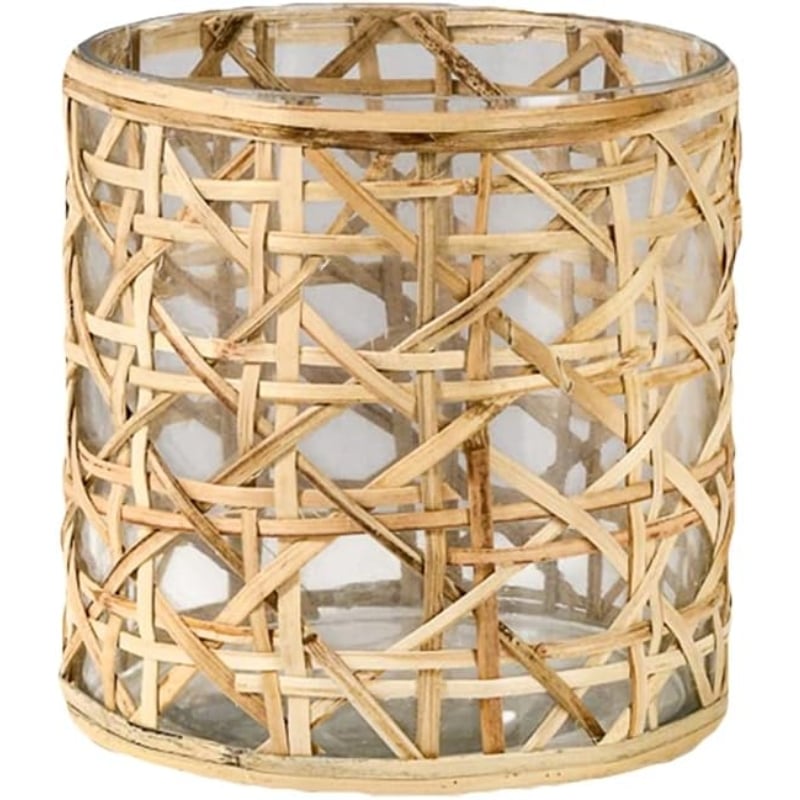 Cane Wrapped Candle Holder