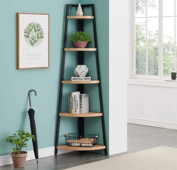 Shelf Industrial Corner Bookcase and Shelf Amazon