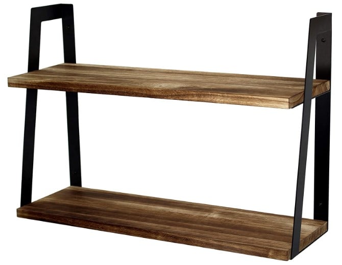 Peter's Goods 2-Tier Modern Rustic Floating Wall Shelves Amazon