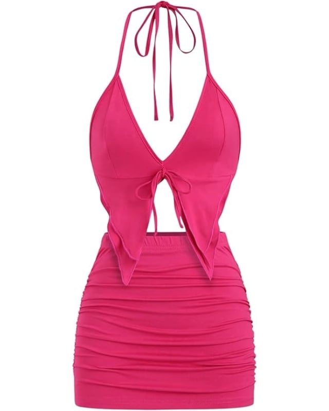 Crop Top and Skirt Set