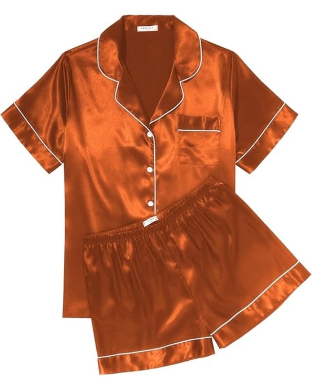 Orange Silk Pajamas