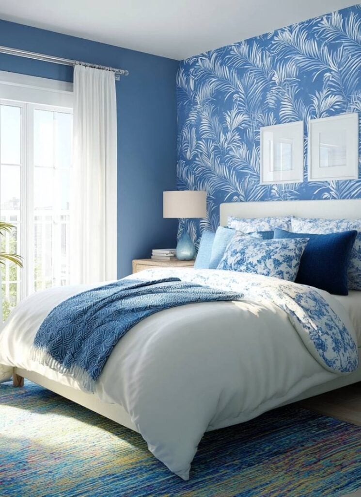 Blue Feathers and White Accents