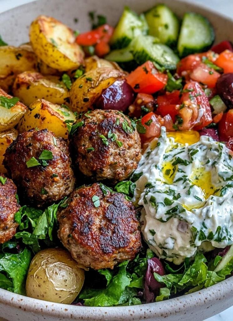 Greek meatball bowl recipe
