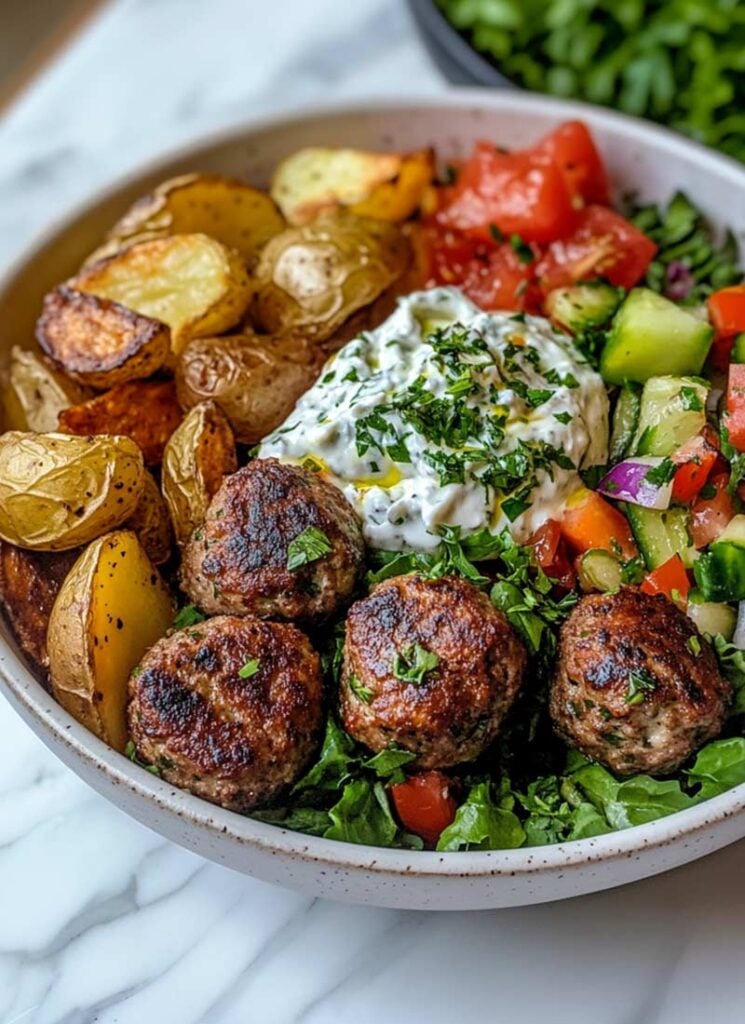 Greek meatball bowl recipe