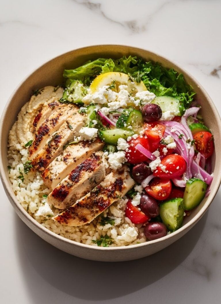 Mediterranean Chicken Bowls - Top View