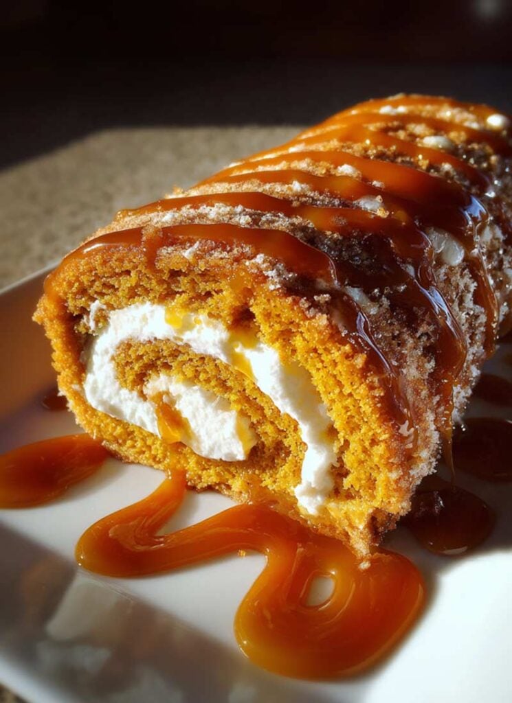 Salted Caramel Pumpkin Roll Recipe
