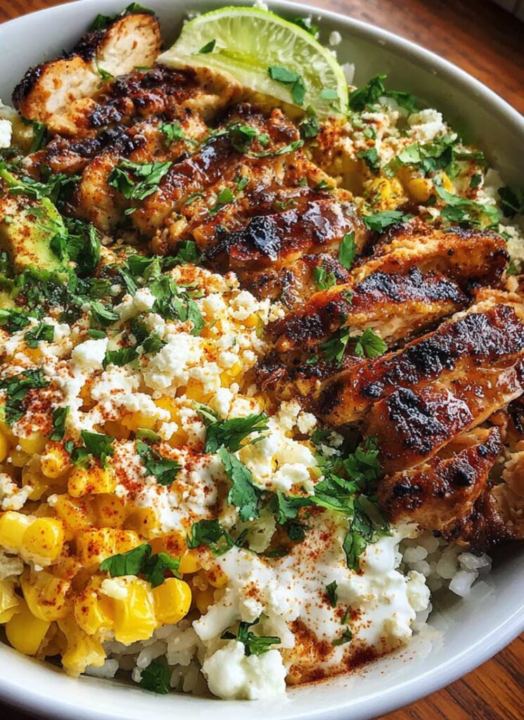 Street Corn Chicken Rice Bowl