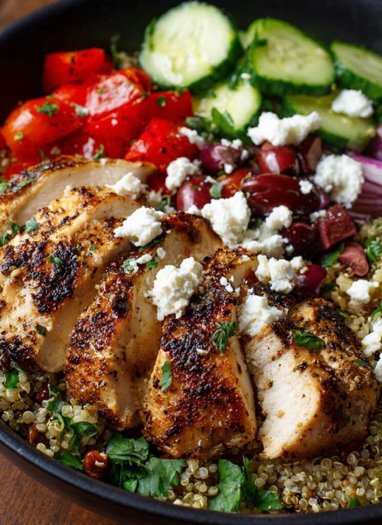 Greek Chicken Quinoa Salad Bowl Recipe