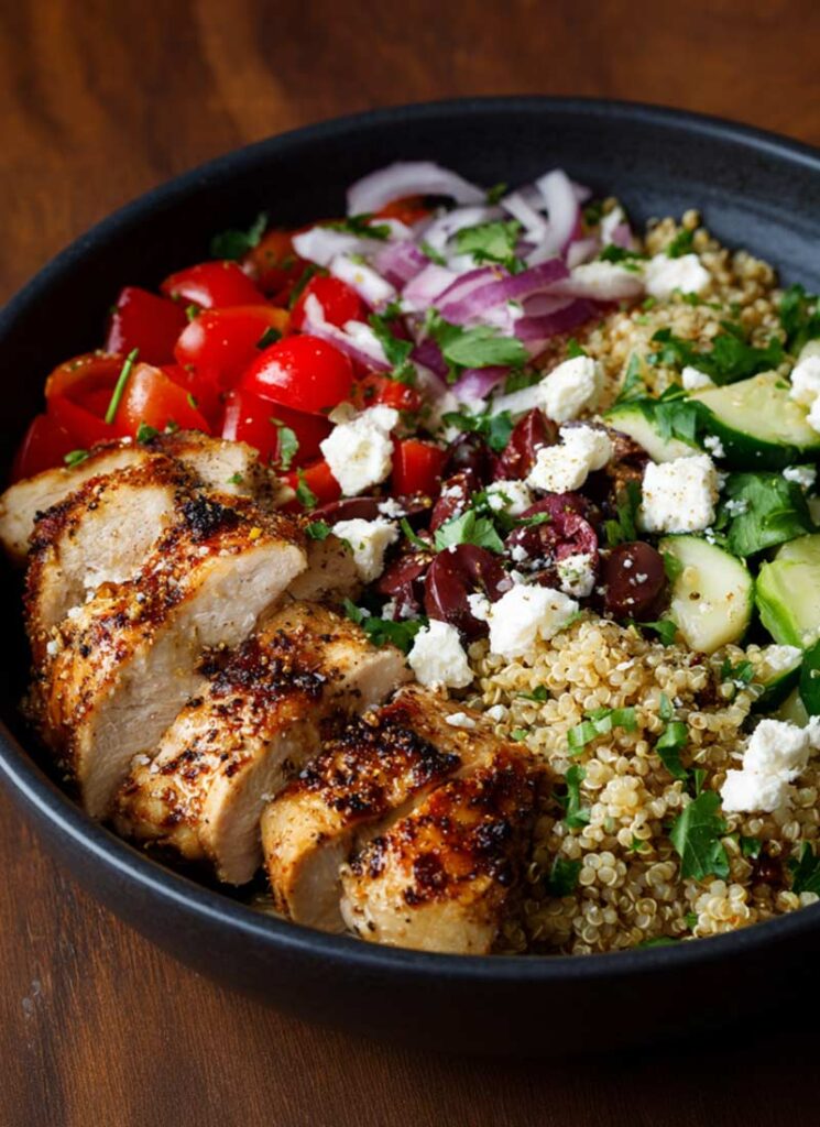 Greek Chicken Quinoa Salad Bowl Recipe