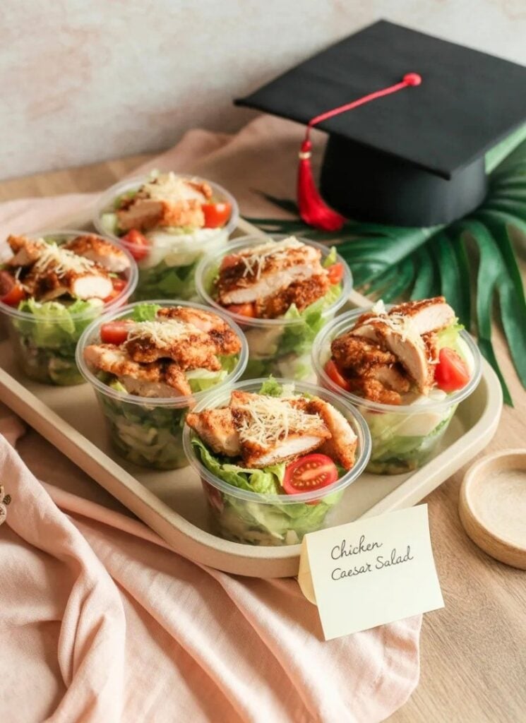 Graduation chicken salad cups
