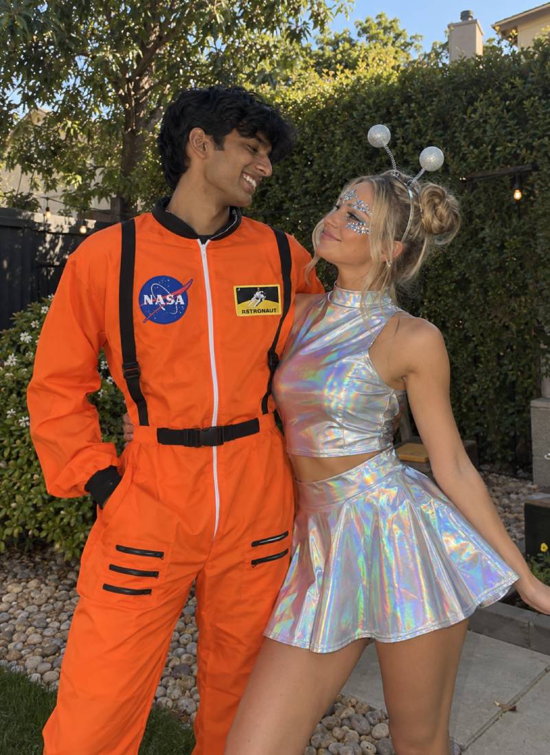 Alien and Astronaut A Cosmic College Couples Costume Idea