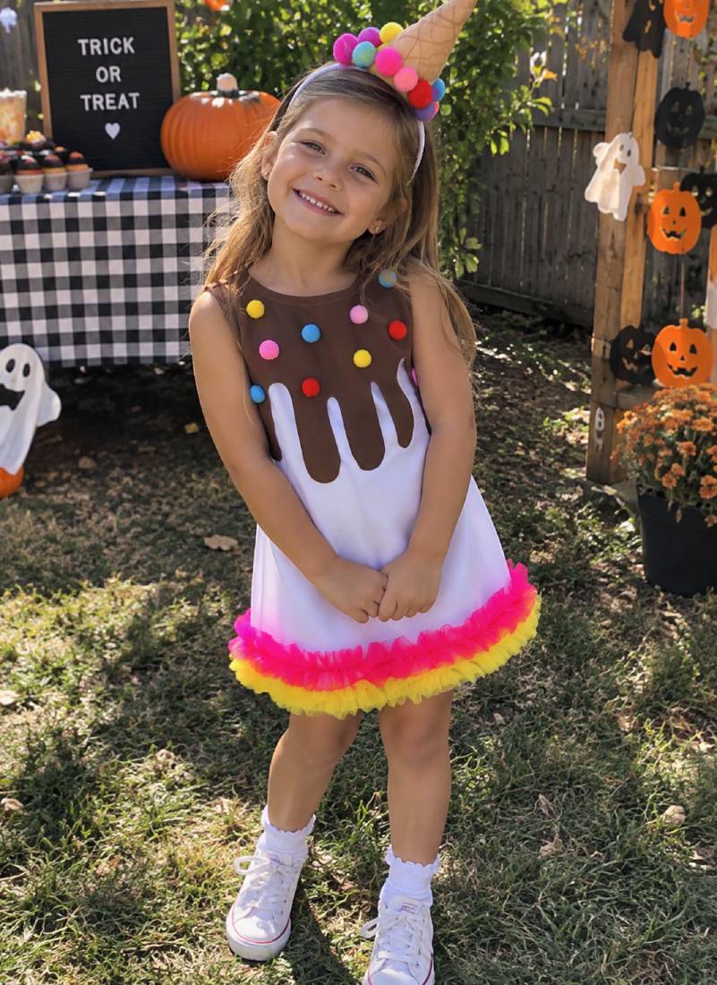 DIY Upside Down Ice Cream Costume for Girls