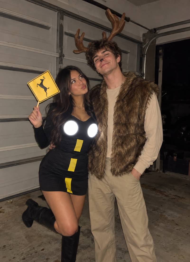 Deer in the Headlights The Clever College Couples Costume You Need