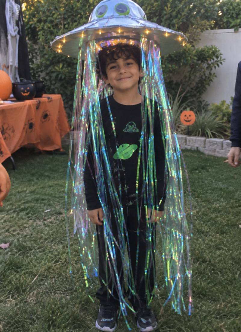 Get Beamed Up with This Sparkly UFO Costume Idea