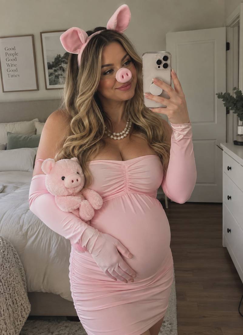 Miss Piggy Pregnancy Halloween Costume