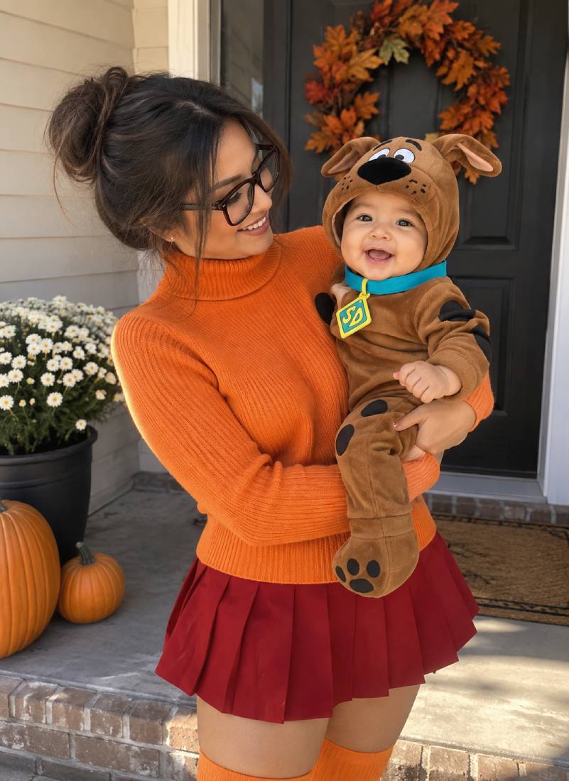 Mom and Baby Costume Idea for Scooby Doo Fans
