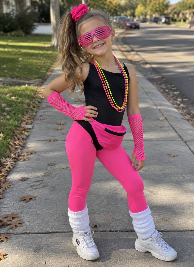 Neon and Nostalgia Adorable 80s Costume for Girls