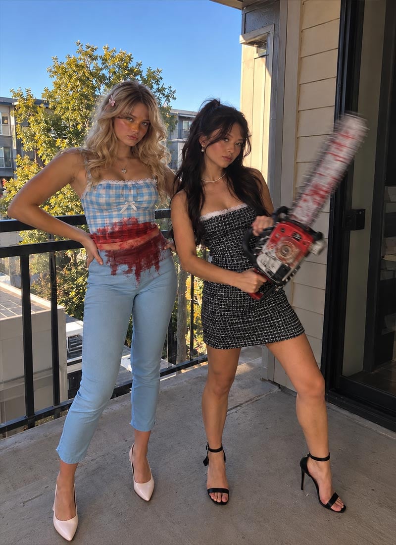 Sabrina Carpenter and Jenna Ortega Costume duo