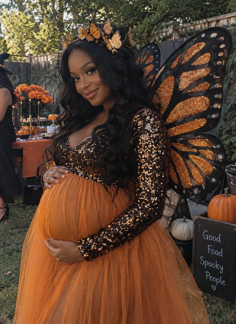 Stunning Black and Orange Pregnant Butterfly