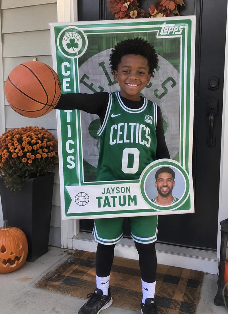 Hallowen costume basketball card for kids 1