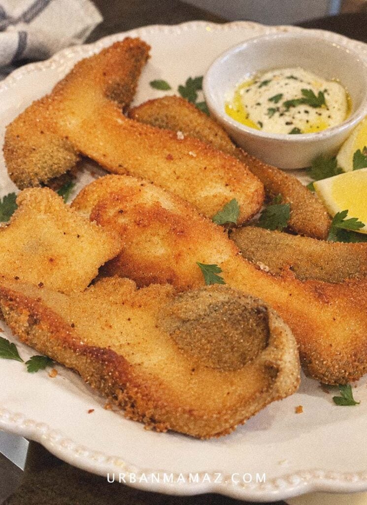 Fried Porcini Mushrooms Appetizer