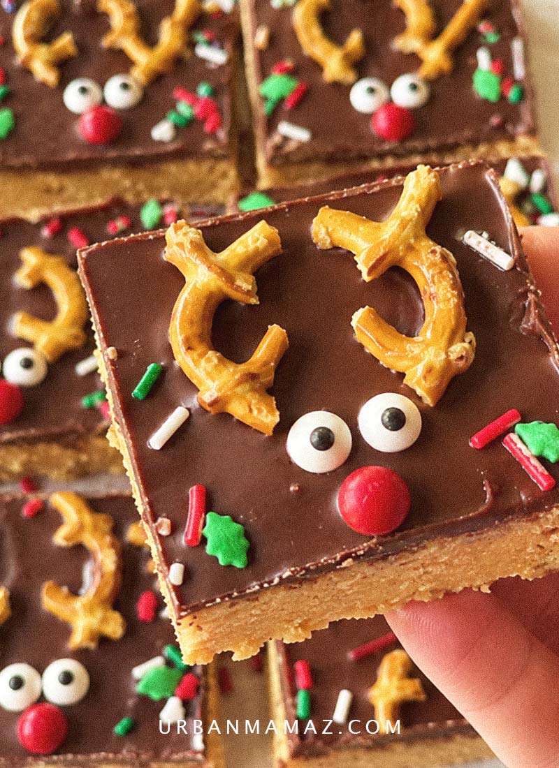 Reindeer peanut butter bars
